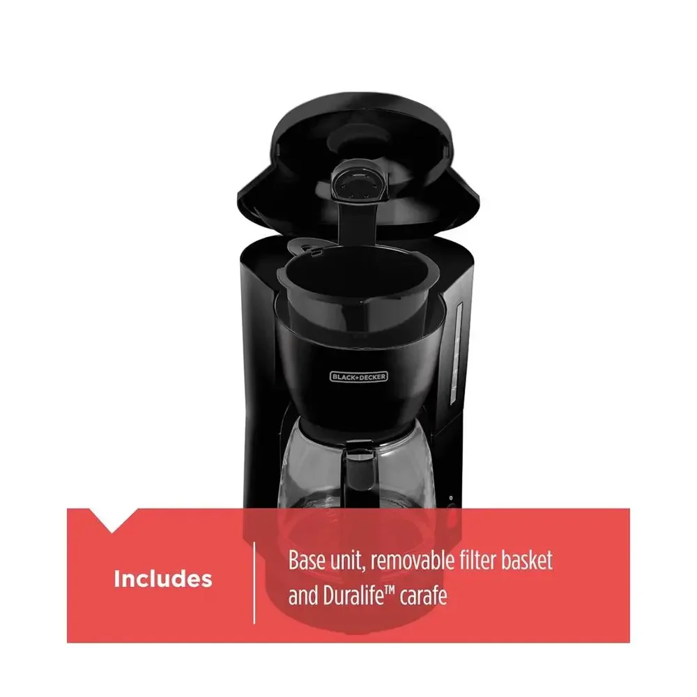 New BLACK+DECKER 5-Cup Coffeemaker, DCM600B Black